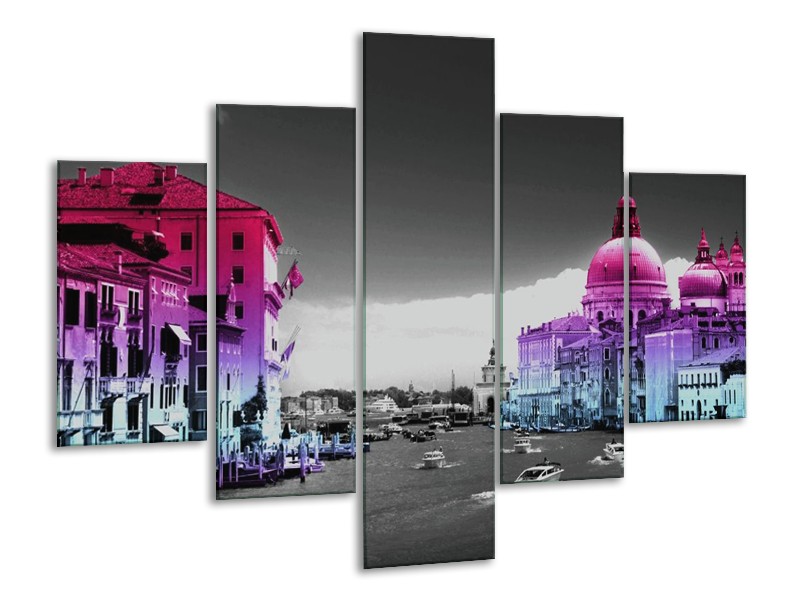 Glas schilderij Venetie | Paars, Zwart | 100x70cm 5Luik