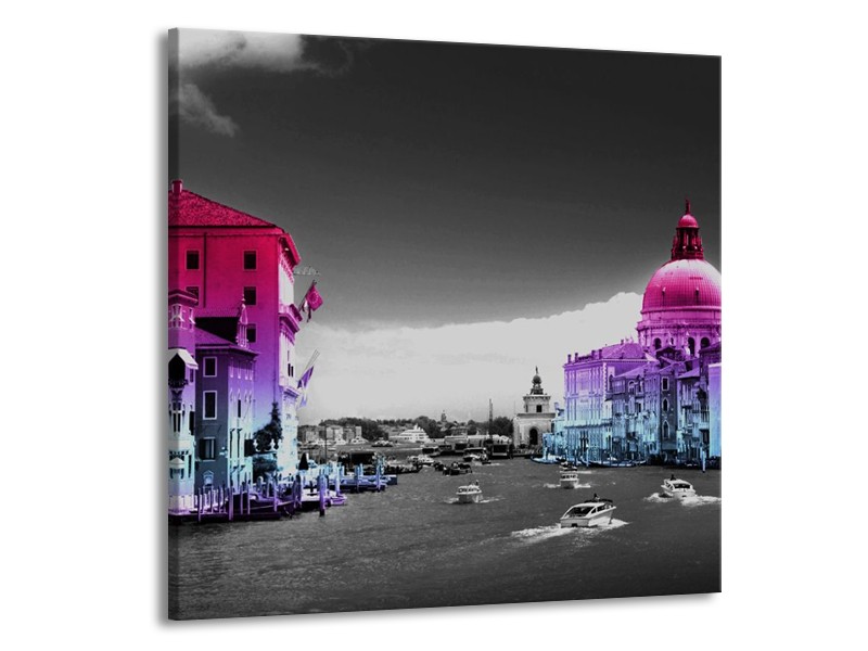 Canvas schilderij Venetie | Paars, Zwart | 70x70cm 1Luik