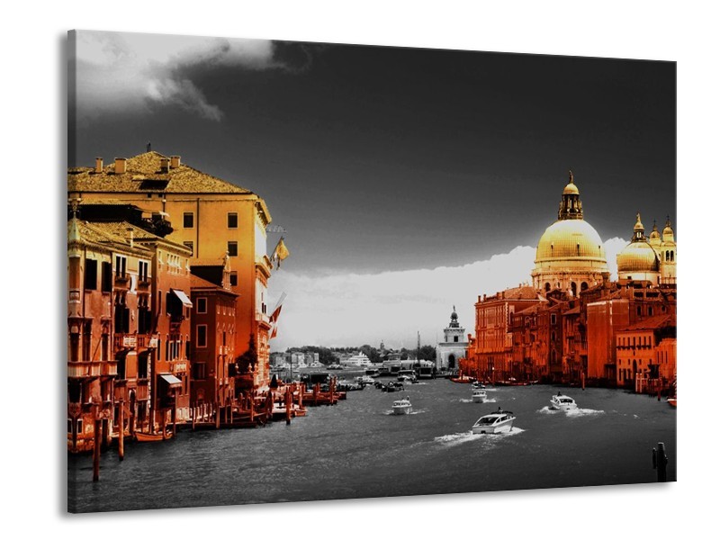 Glas schilderij Venetie | Bruin, Zwart | 100x70cm 1Luik