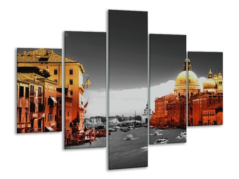 Glas schilderij Venetie | Bruin, Zwart | 100x70cm 5Luik