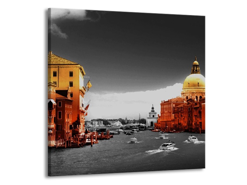 Canvas schilderij Venetie | Bruin, Zwart | 70x70cm 1Luik