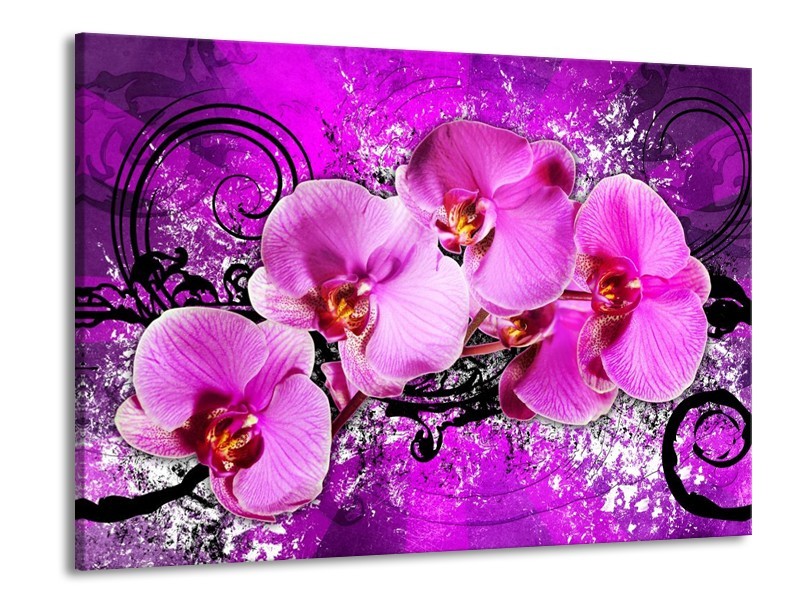 Canvas schilderij Orchidee | Paars | 100x70cm 1Luik