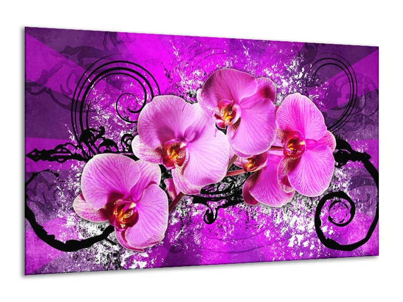 Canvas schilderij Orchidee | Paars | 120x70cm 1Luik
