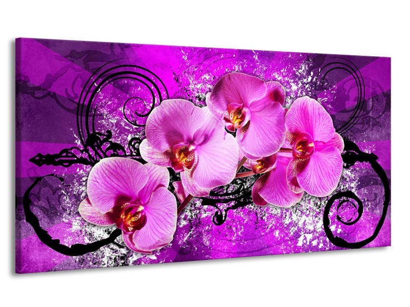 Canvas schilderij Orchidee | Paars | 170x90cm 1Luik