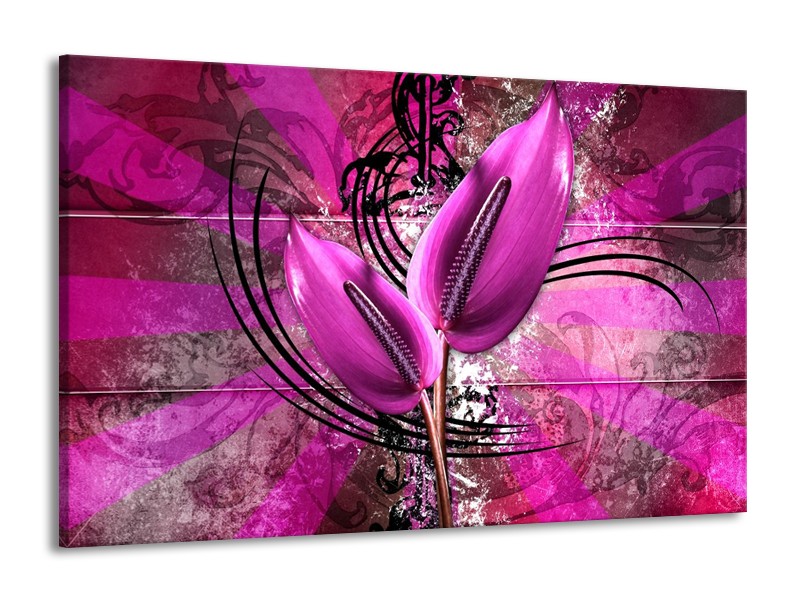 Glas schilderij Anthurium | Paars | 140x90cm 1Luik