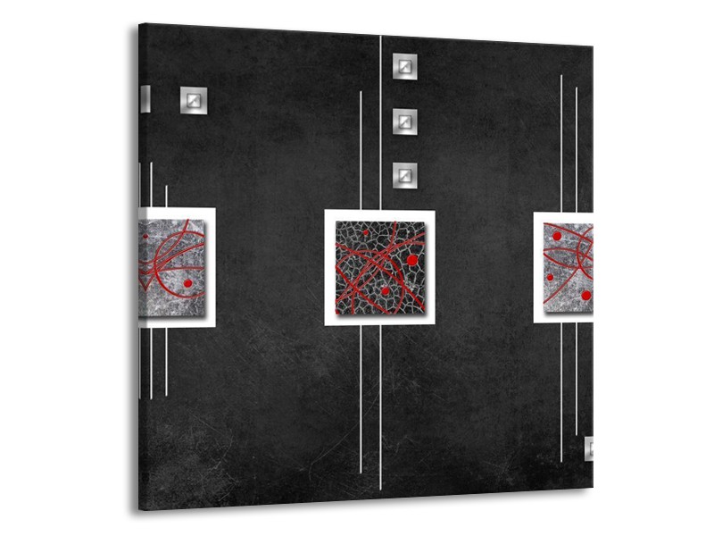 Glas schilderij Vierkant | Grijs, Zwart, Rood | 50x50cm 1Luik