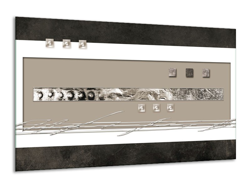 Glas schilderij Art | Grijs, Wit, Zwart | 120x70cm 1Luik