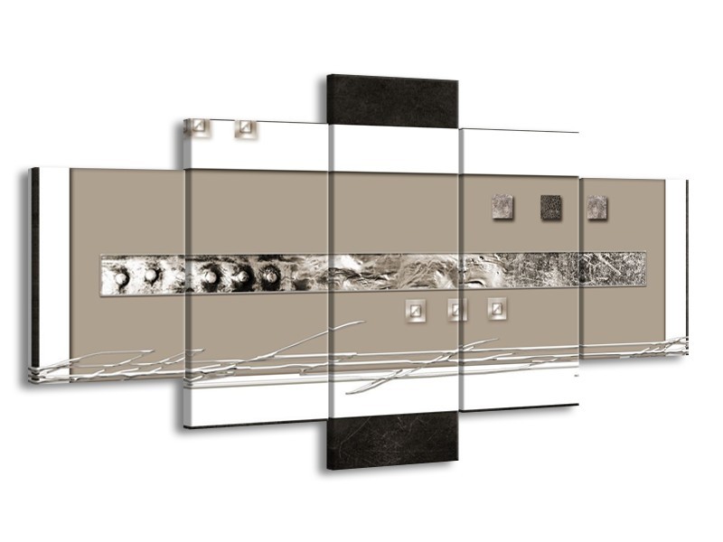 Glas schilderij Art | Grijs, Wit, Zwart | 150x80cm 5Luik