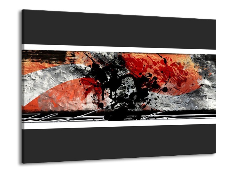 Glas schilderij Art | Oranje, Grijs, Zwart | 100x70cm 1Luik