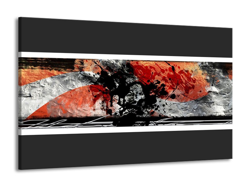 Canvas schilderij Art | Oranje, Grijs, Zwart | 140x90cm 1Luik