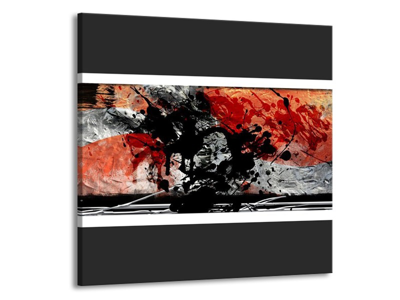Glas schilderij Art | Oranje, Grijs, Zwart | 50x50cm 1Luik