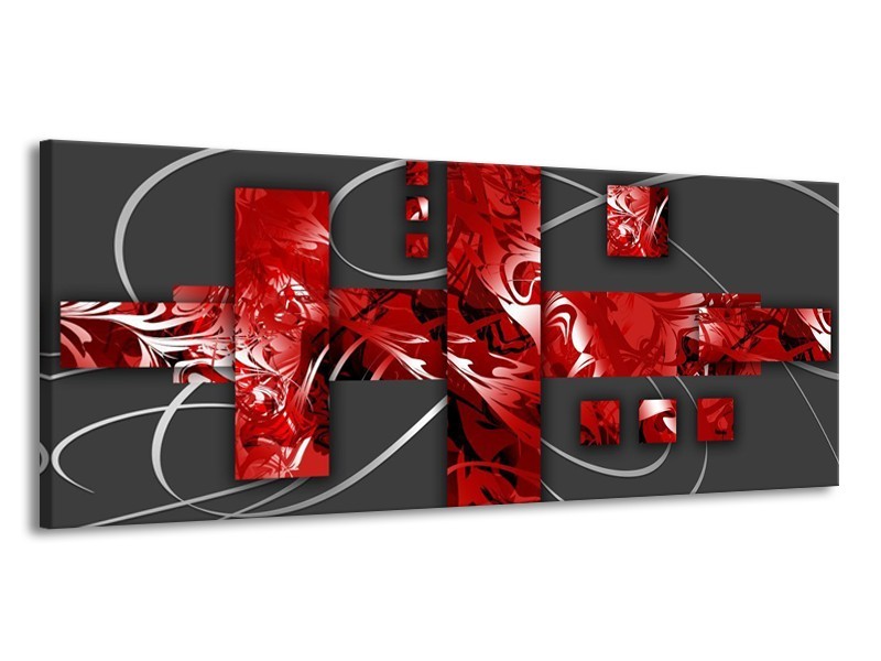 Glas schilderij Art | Rood, Grijs | 145x58cm 1Luik