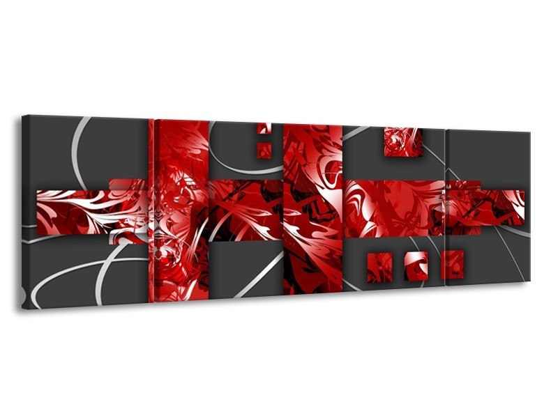 Glas schilderij Art | Rood, Grijs | 170x50cm 3Luik