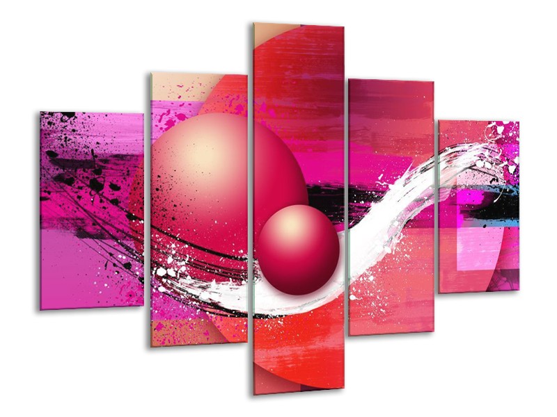 Canvas schilderij Cirkel | Paars, Roze | 100x70cm 5Luik