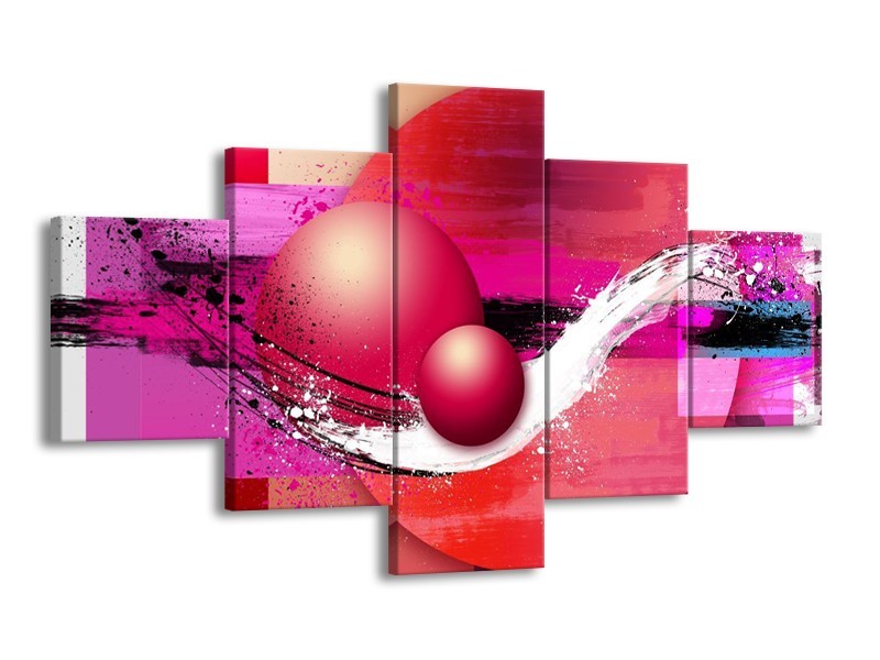 Glas schilderij Cirkel | Paars, Roze | 125x70cm 5Luik