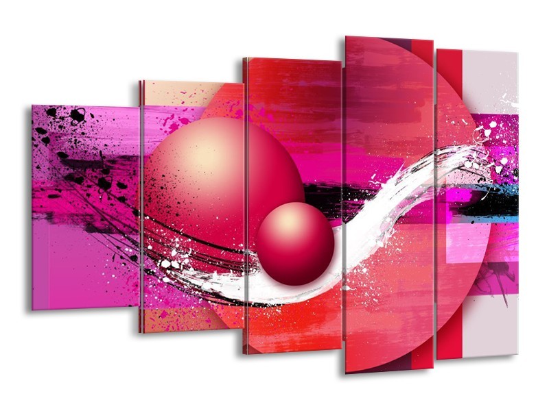 Canvas schilderij Cirkel | Paars, Roze | 150x100cm 5Luik