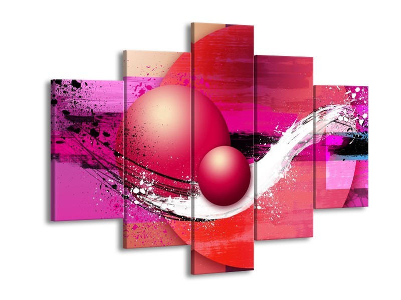 Glas schilderij Cirkel | Paars, Roze | 150x105cm 5Luik