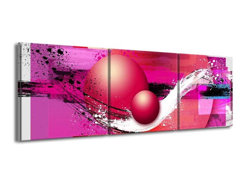 Glas schilderij Cirkel | Paars, Roze | 150x50cm 3Luik