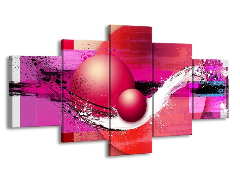 Glas schilderij Cirkel | Paars, Roze | 150x80cm 5Luik