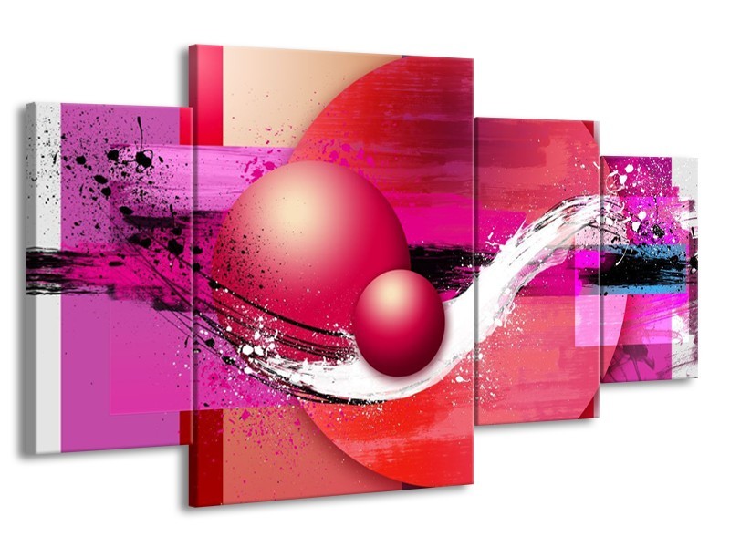 Canvas schilderij Cirkel | Paars, Roze | 160x90cm 4Luik