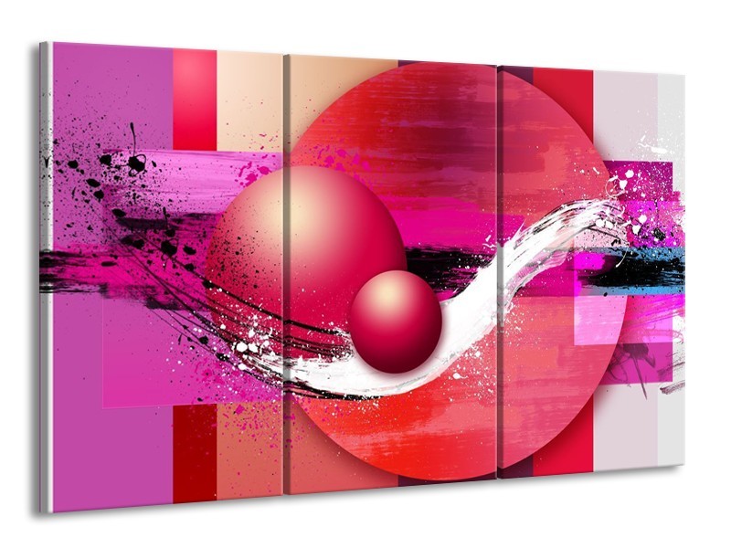 Glas schilderij Cirkel | Paars, Roze | 165x100cm 3Luik