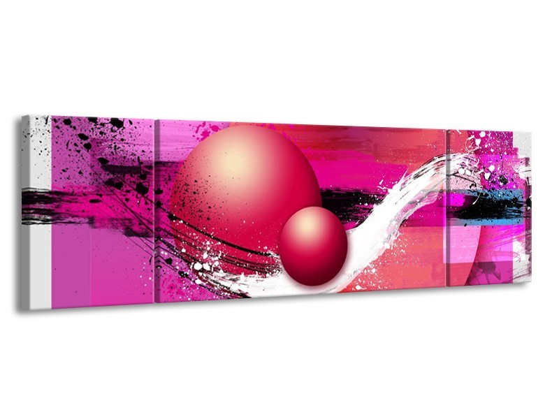 Glas schilderij Cirkel | Paars, Roze | 170x50cm 3Luik