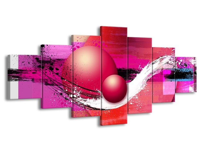 Canvas schilderij Cirkel | Paars, Roze | 210x100cm 7Luik