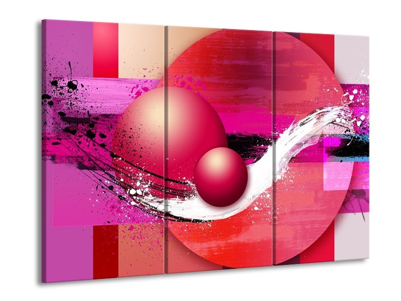 Glas schilderij Cirkel | Paars, Roze | 90x60cm 3Luik