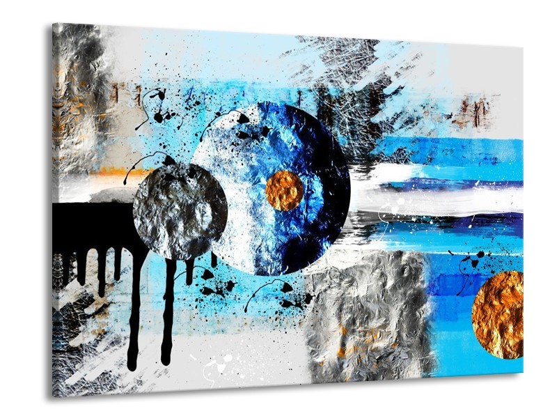 Glas schilderij Cirkel | Blauw, Zwart | 100x70cm 1Luik