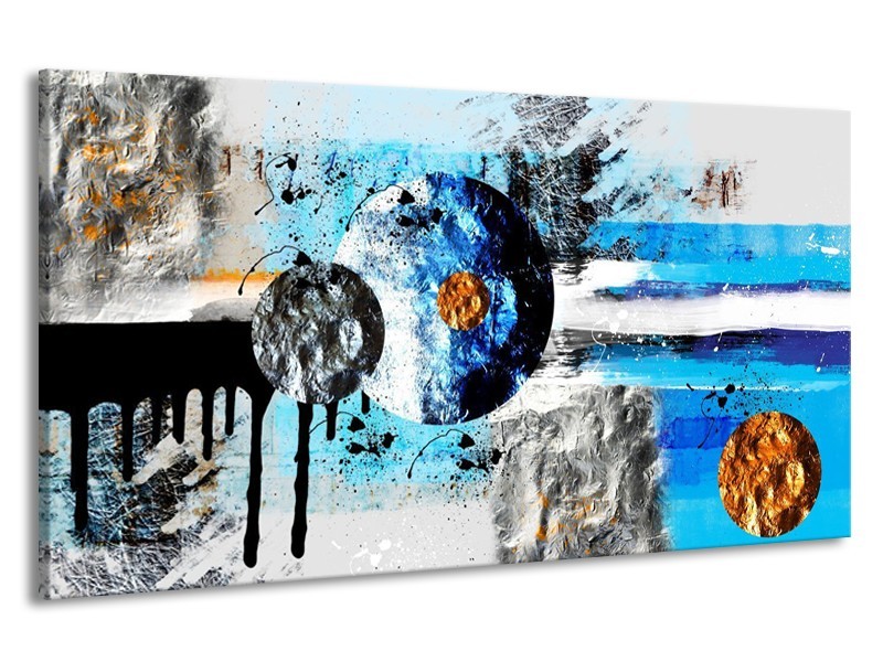 Canvas schilderij Cirkel | Blauw, Zwart | 190x100cm 1Luik
