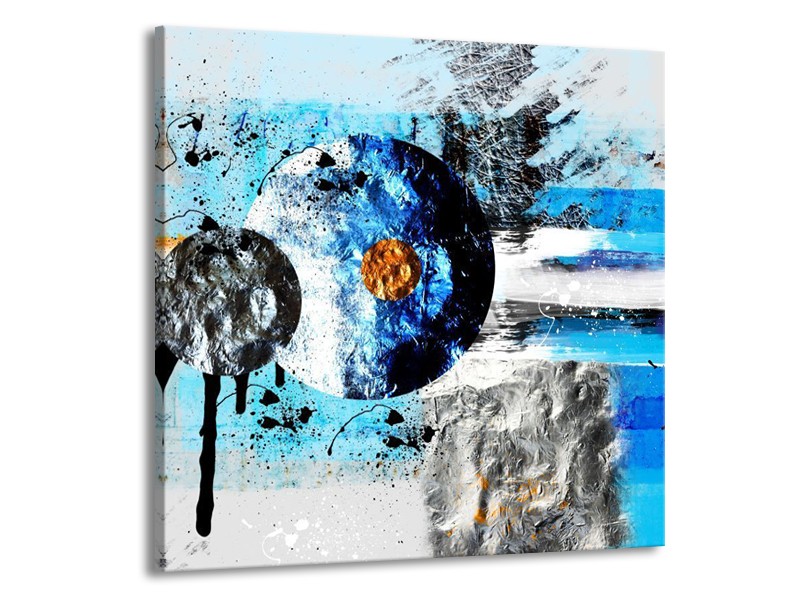 Canvas schilderij Cirkel | Blauw, Zwart | 50x50cm 1Luik
