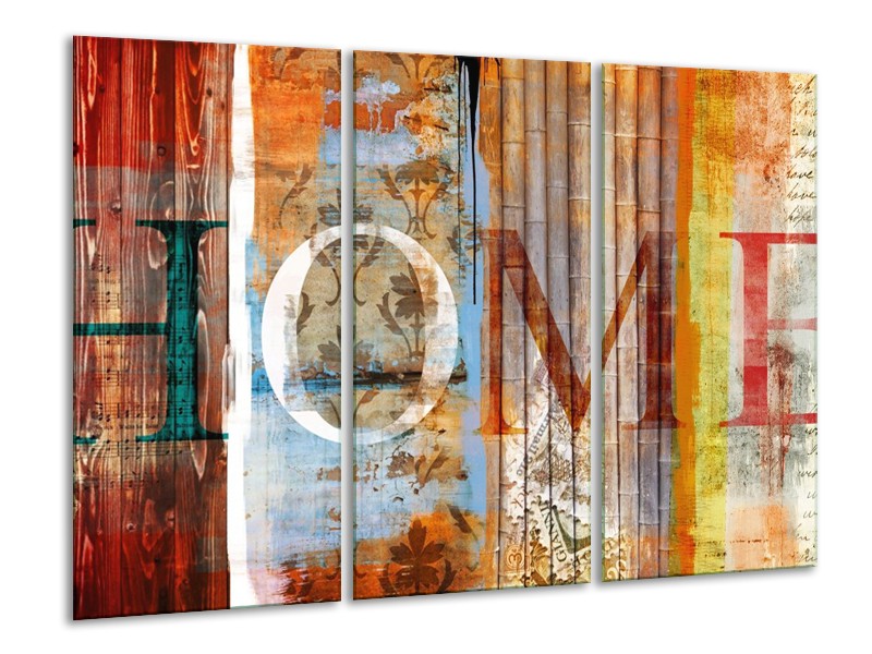 Canvas schilderij Home | Bruin | 120x80cm 3Luik