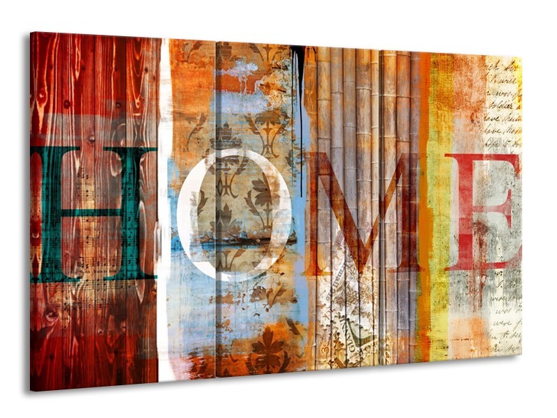 Canvas schilderij Home | Bruin | 165x100cm 3Luik