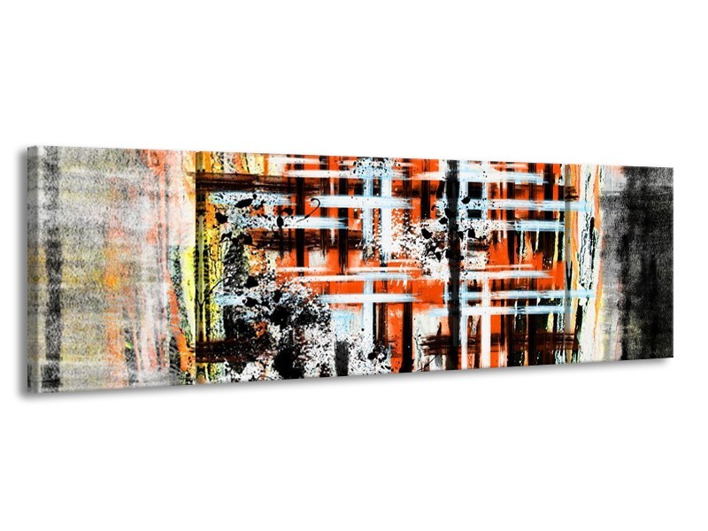 Glas schilderij Art | Oranje, Zwart | 170x50cm 3Luik