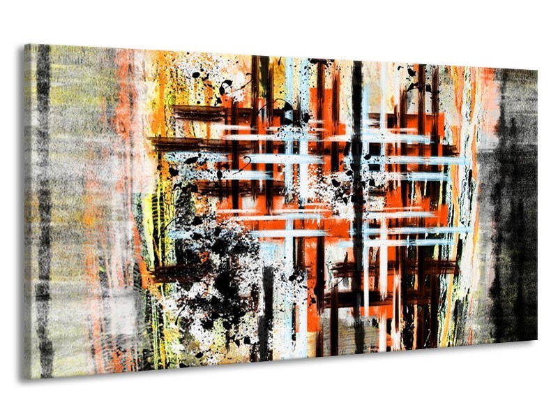 Canvas schilderij Art | Oranje, Zwart | 190x100cm 1Luik