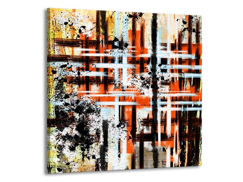 Canvas schilderij Art | Oranje, Zwart | 50x50cm 1Luik