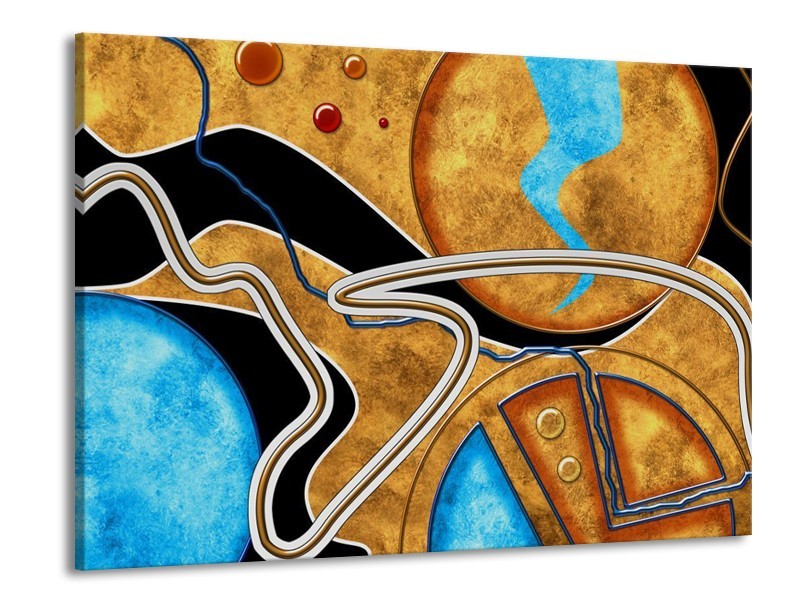 Glas schilderij Cirkel | Bruin, Blauw | 100x70cm 1Luik