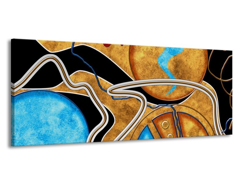 Glas schilderij Cirkel | Bruin, Blauw | 145x58cm 1Luik