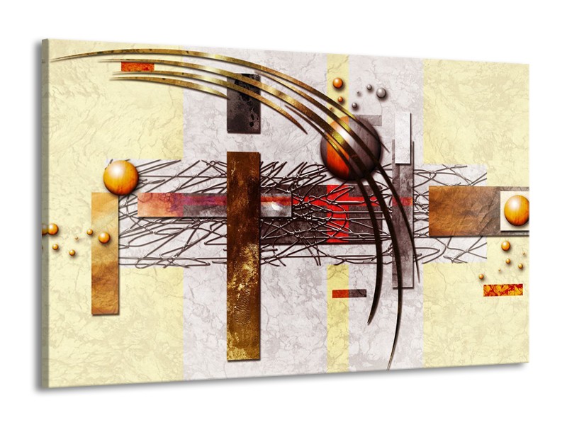 Canvas schilderij Art | Bruin, Crème | 140x90cm 1Luik