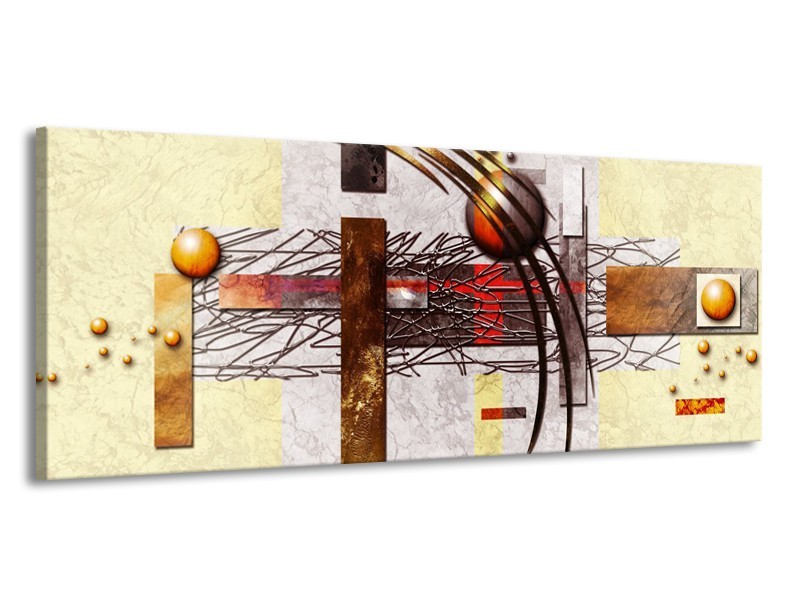 Glas schilderij Art | Bruin, Crème | 145x58cm 1Luik