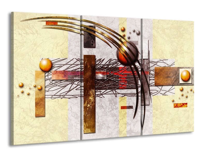 Glas schilderij Art | Bruin, Crème | 165x100cm 3Luik