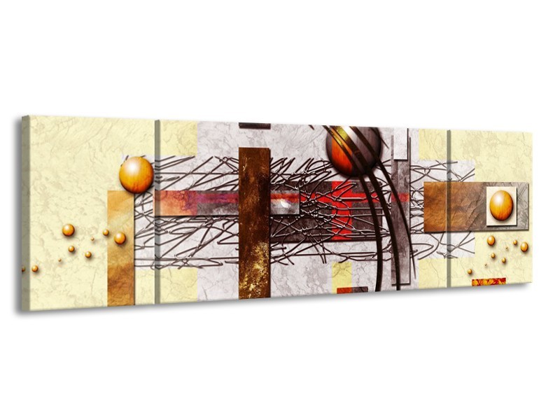 Glas schilderij Art | Bruin, Crème | 170x50cm 3Luik
