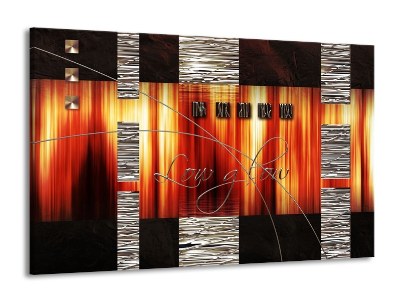 Canvas schilderij Modern | Oranje, Rood, Geel | 140x90cm 1Luik