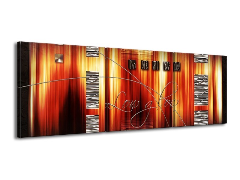 Glas schilderij Modern | Oranje, Rood, Geel | 150x50cm 3Luik