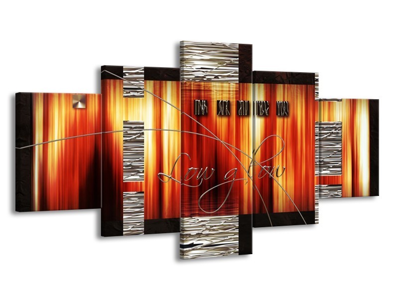 Glas schilderij Modern | Oranje, Rood, Geel | 150x80cm 5Luik