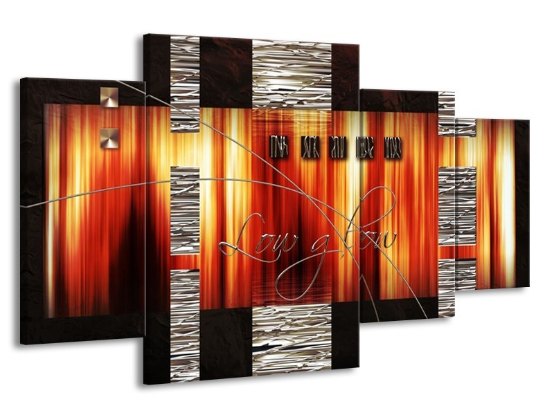 Glas schilderij Modern | Oranje, Rood, Geel | 160x90cm 4Luik