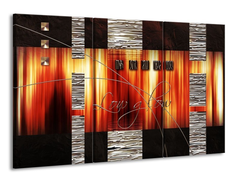 Glas schilderij Modern | Oranje, Rood, Geel | 165x100cm 3Luik