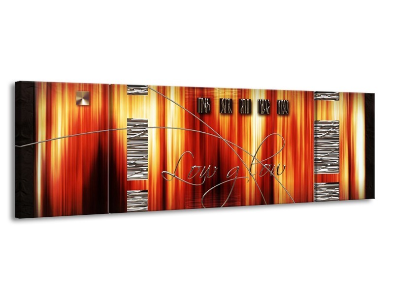 Glas schilderij Modern | Oranje, Rood, Geel | 170x50cm 3Luik
