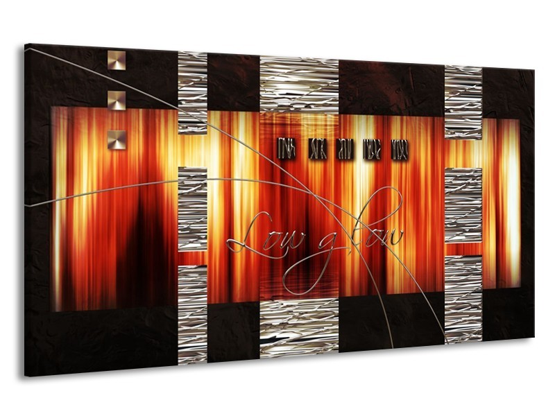 Canvas schilderij Modern | Oranje, Rood, Geel | 190x100cm 1Luik