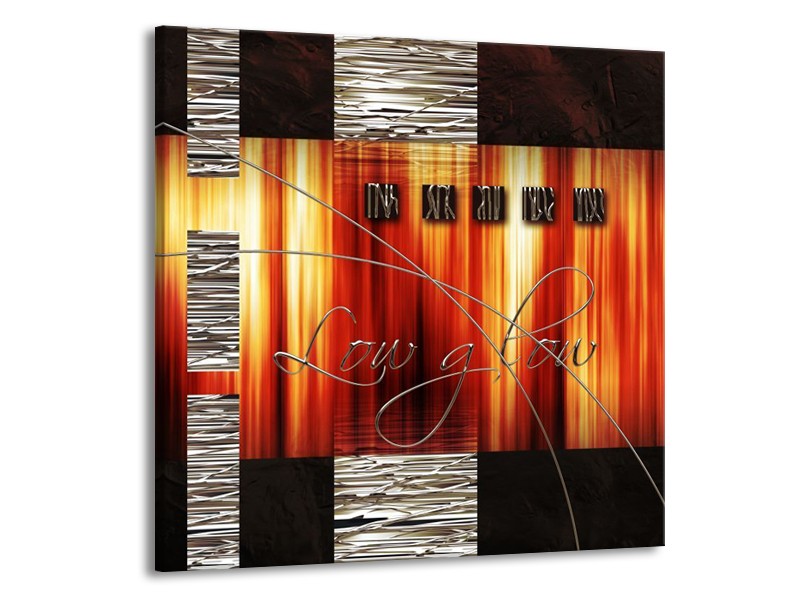 Glas schilderij Modern | Oranje, Rood, Geel | 50x50cm 1Luik